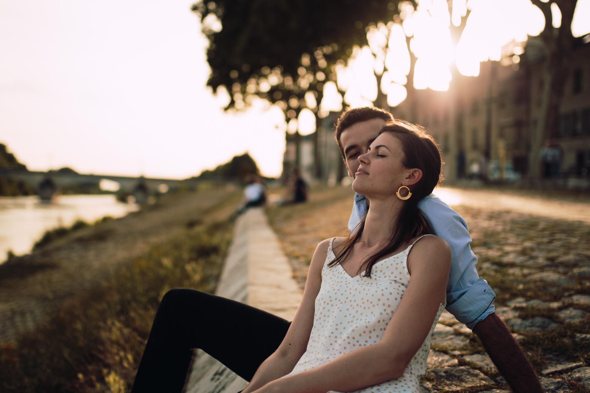 Engagement session, Orléans, Loire Valley, Sunset