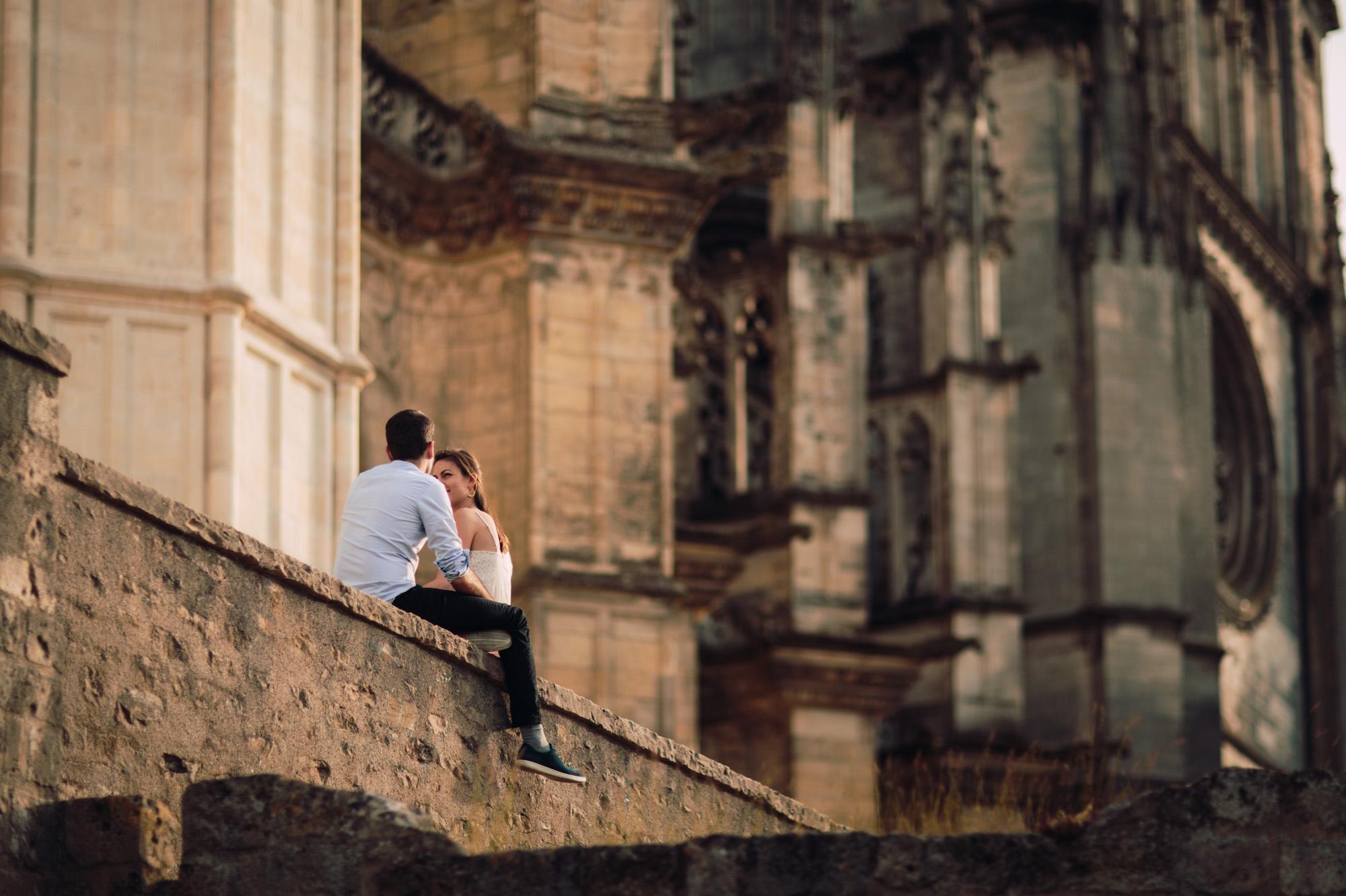 Engagement session, Orléans, Loire Valley, Cathedrale