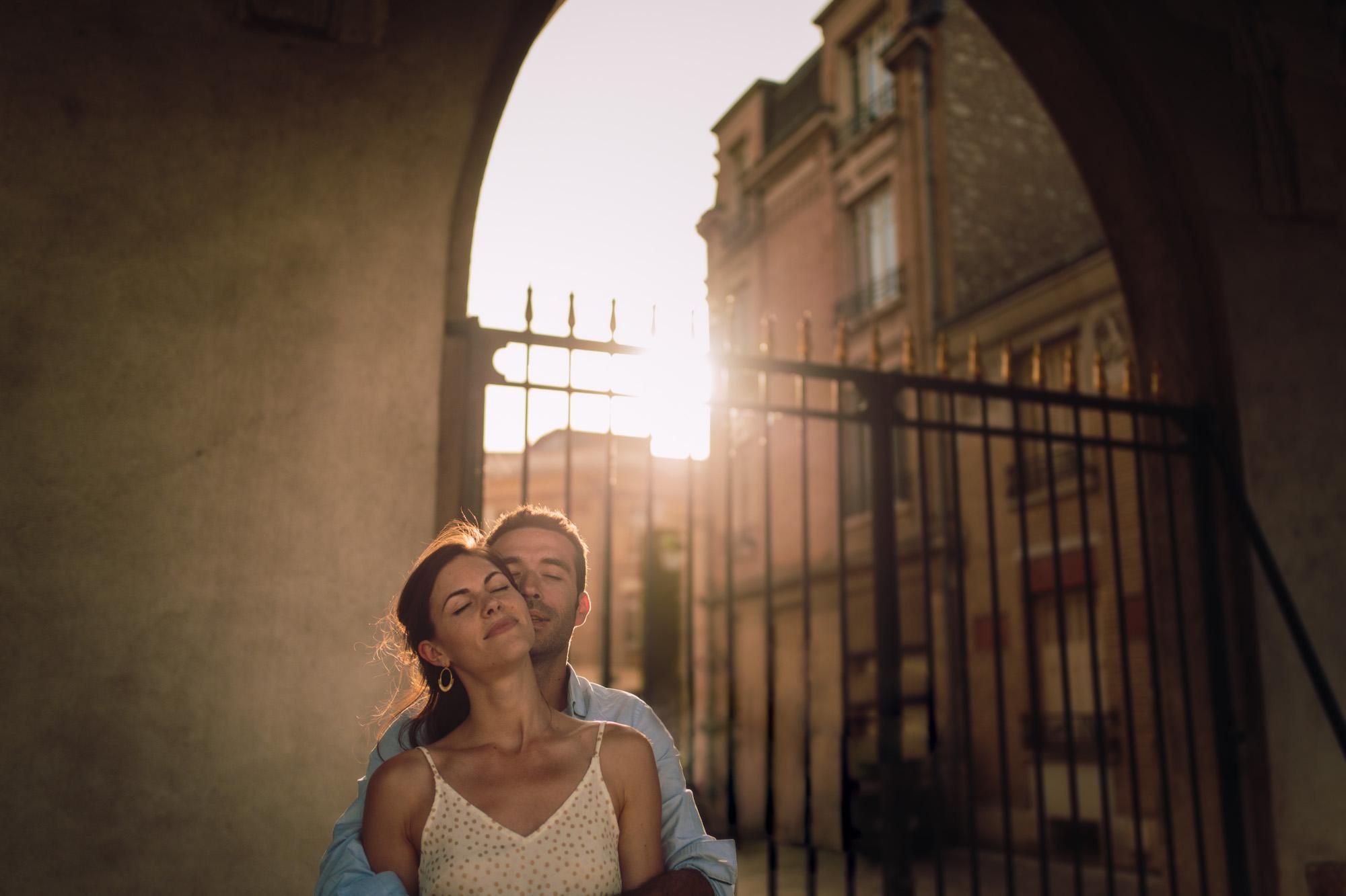 Engagement session, Orléans, Loire Valley, Sunset